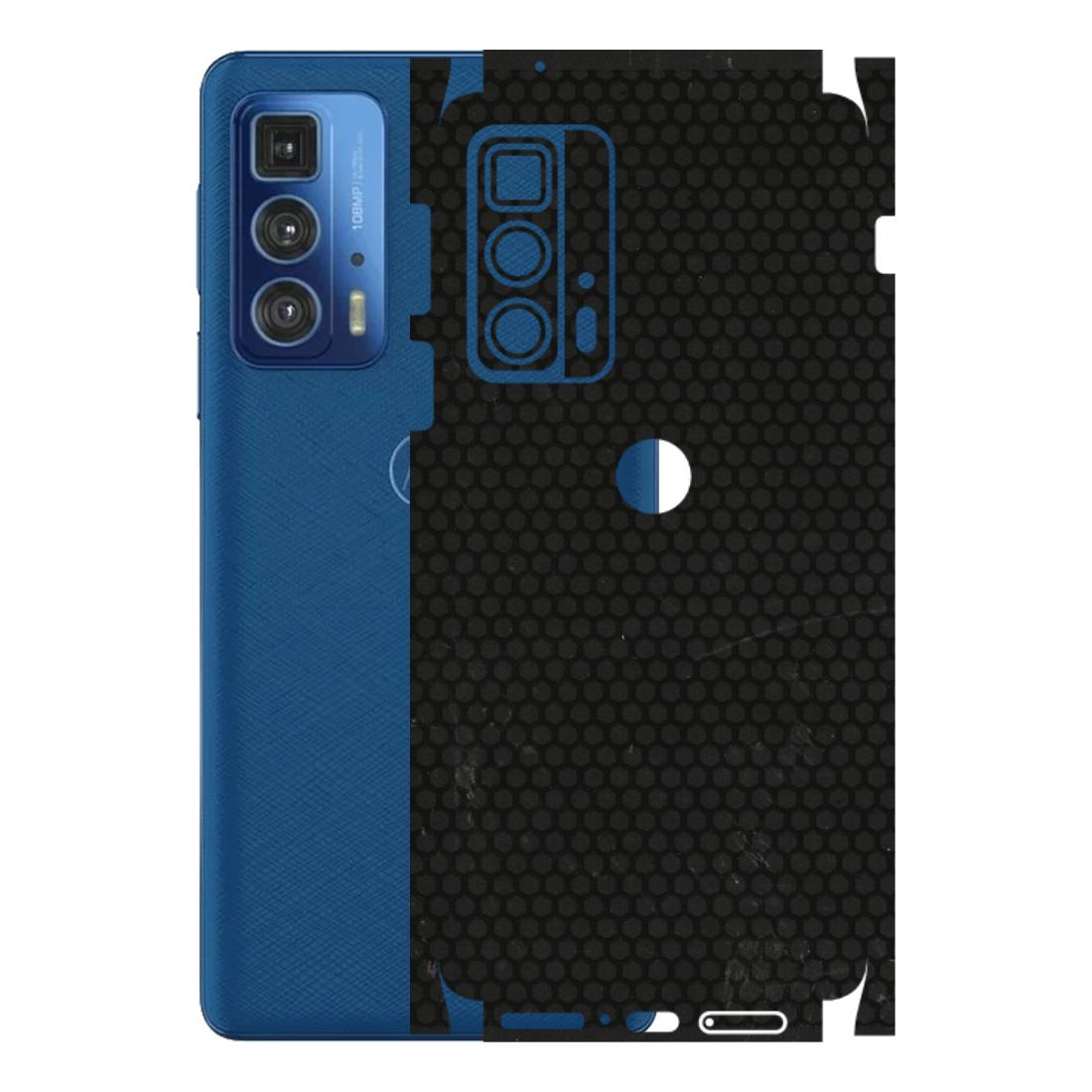 Motorola Phone Skins (All Models) - Black honeycomb - 3D Embossed Finish (L-114) Motorola Moto Edge 20 Pro
