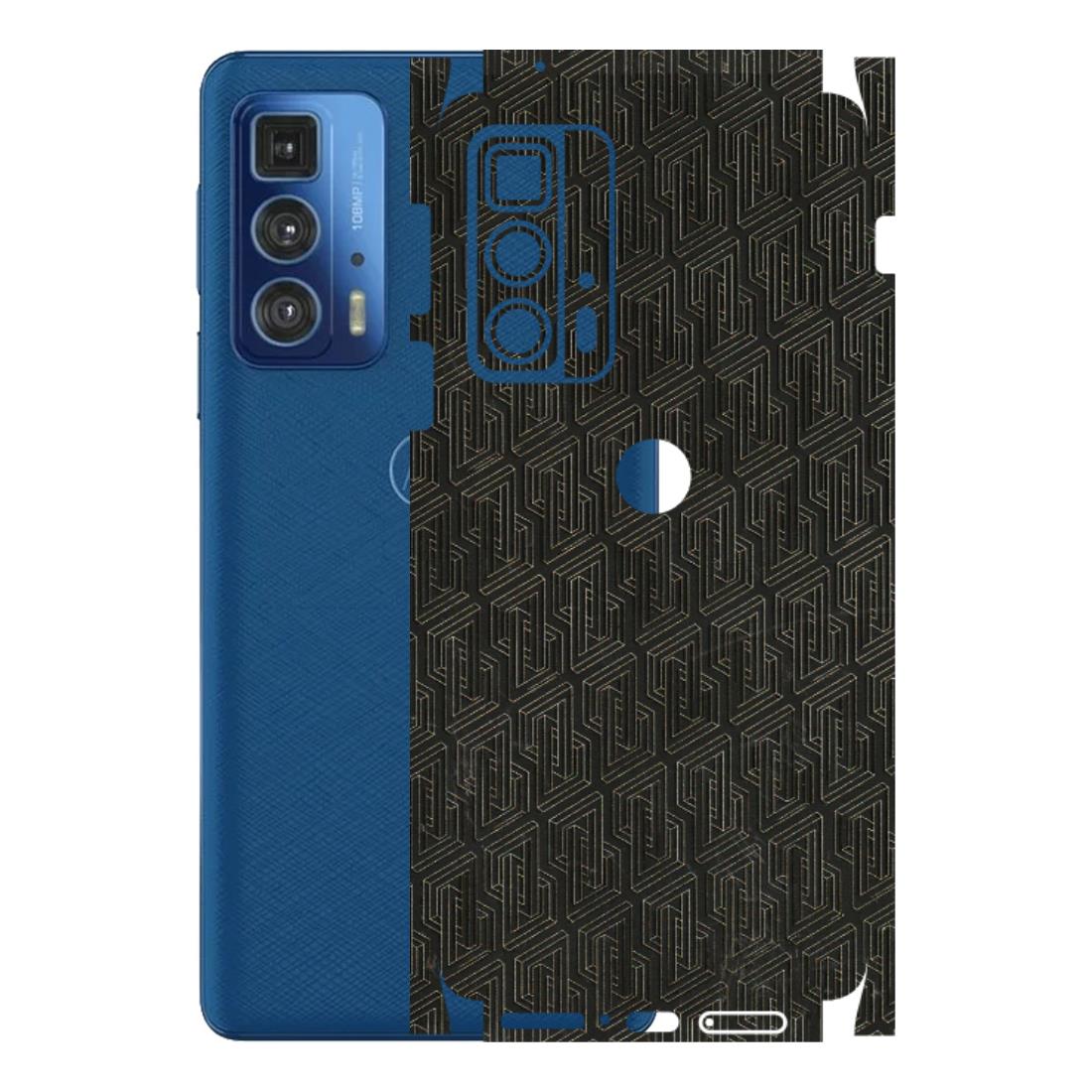 Motorola Phone Skins (All Models) - Black Abstract Pattern - 3D Embossed Finish (L-117) Motorola Moto Edge 20 Pro