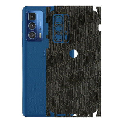Motorola Phone Skins (All Models) - Black Abstract Pattern - 3D Embossed Finish (L-117) Motorola Moto Edge 20 Pro