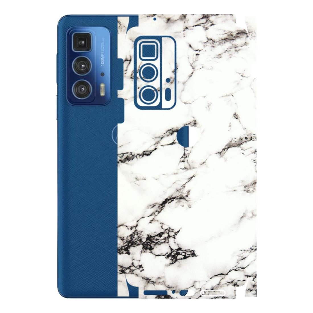 Motorola Phone Skins (All Models) - Black and White Marble Texture - 3D Embossed Finish (L-124) Motorola Moto Edge 20 Pro