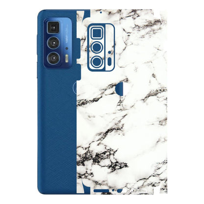 Motorola Phone Skins (All Models) - Black and White Marble Texture - 3D Embossed Finish (L-124) Motorola Moto Edge 20 Pro