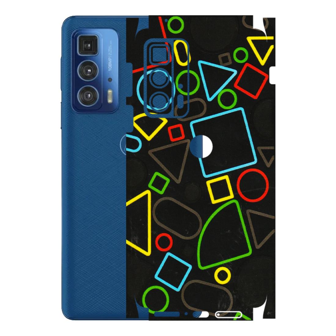 Motorola Phone Skins (All Models) - Black Shapes - 3D Embossed Finish (L-131) Motorola Moto Edge 20 Pro