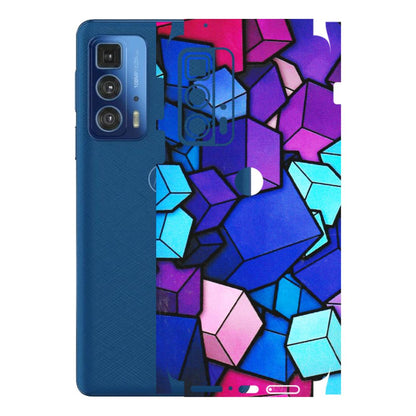Motorola Phone Skins (All Models) - Cube Doodle - 3D Embossed Finish (L-141) Motorola Moto Edge 20 Pro