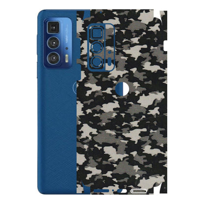 Motorola Phone Skins (All Models) - Black/Grey Camoflaunge - 3D Embossed Finish (L-142) Motorola Moto Edge 20 Pro