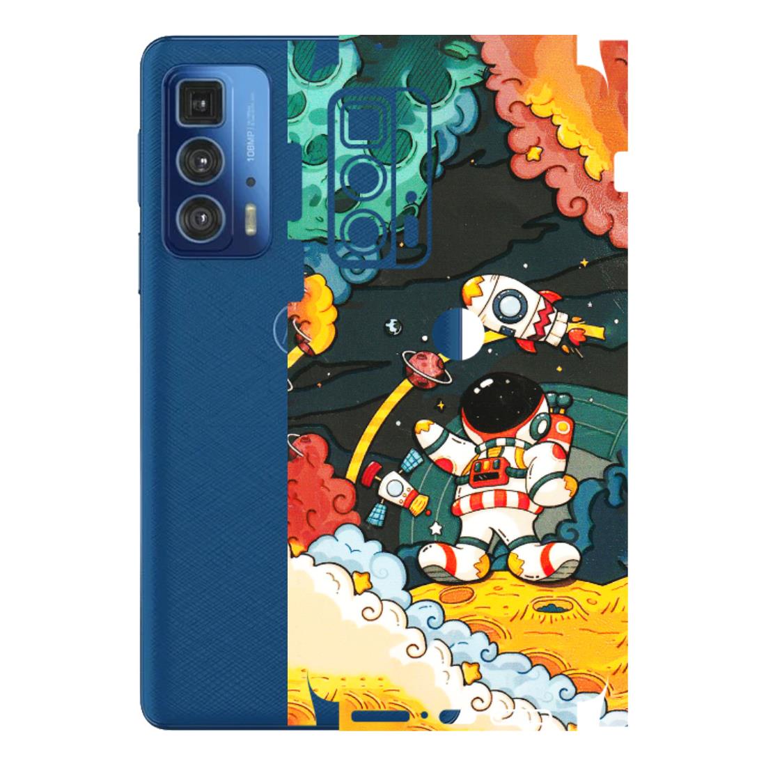 Motorola Phone Skins (All Models) - Astronauts & Spaceship - 3D Embossed Finish (L-145) Motorola Moto Edge 20 Pro