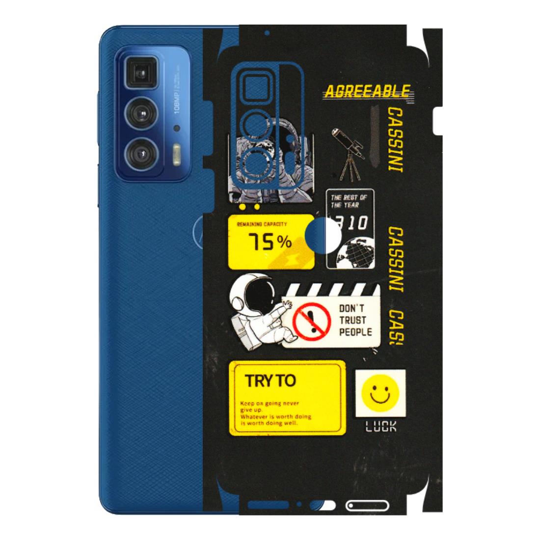 Motorola Phone Skins (All Models) - Black Cassini - 3D Embossed Finish (L-161) Motorola Moto Edge 20 Pro