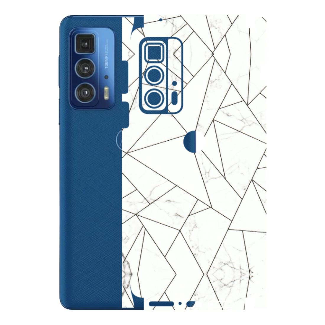 Motorola Phone Skins (All Models) - Luxury White Marble Effect - 3D Embossed Finish (L-168) Motorola Moto Edge 20 Pro