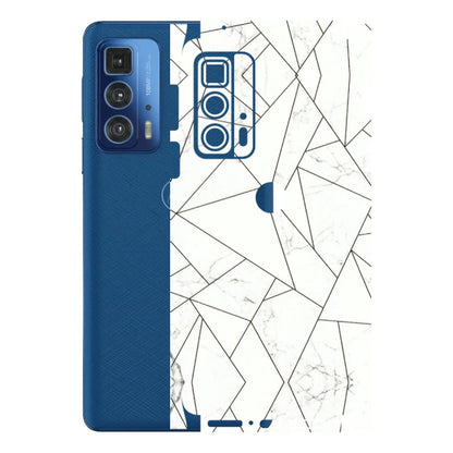 Motorola Phone Skins (All Models) - Luxury White Marble Effect - 3D Embossed Finish (L-168) Motorola Moto Edge 20 Pro