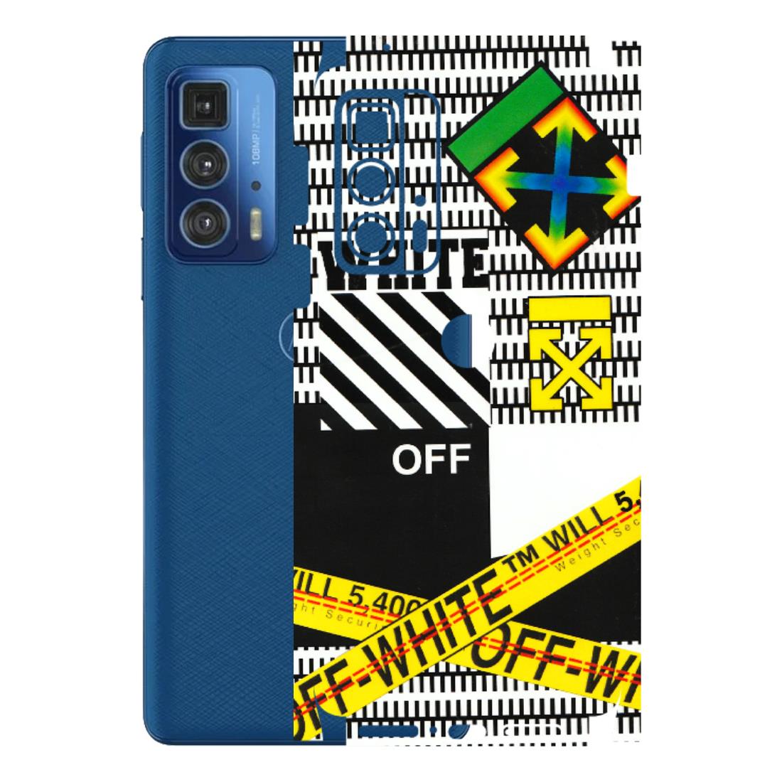 Motorola Phone Skins (All Models) - White Off Abstract - 3D Embossed Finish (L-172) Motorola Moto Edge 20 Pro