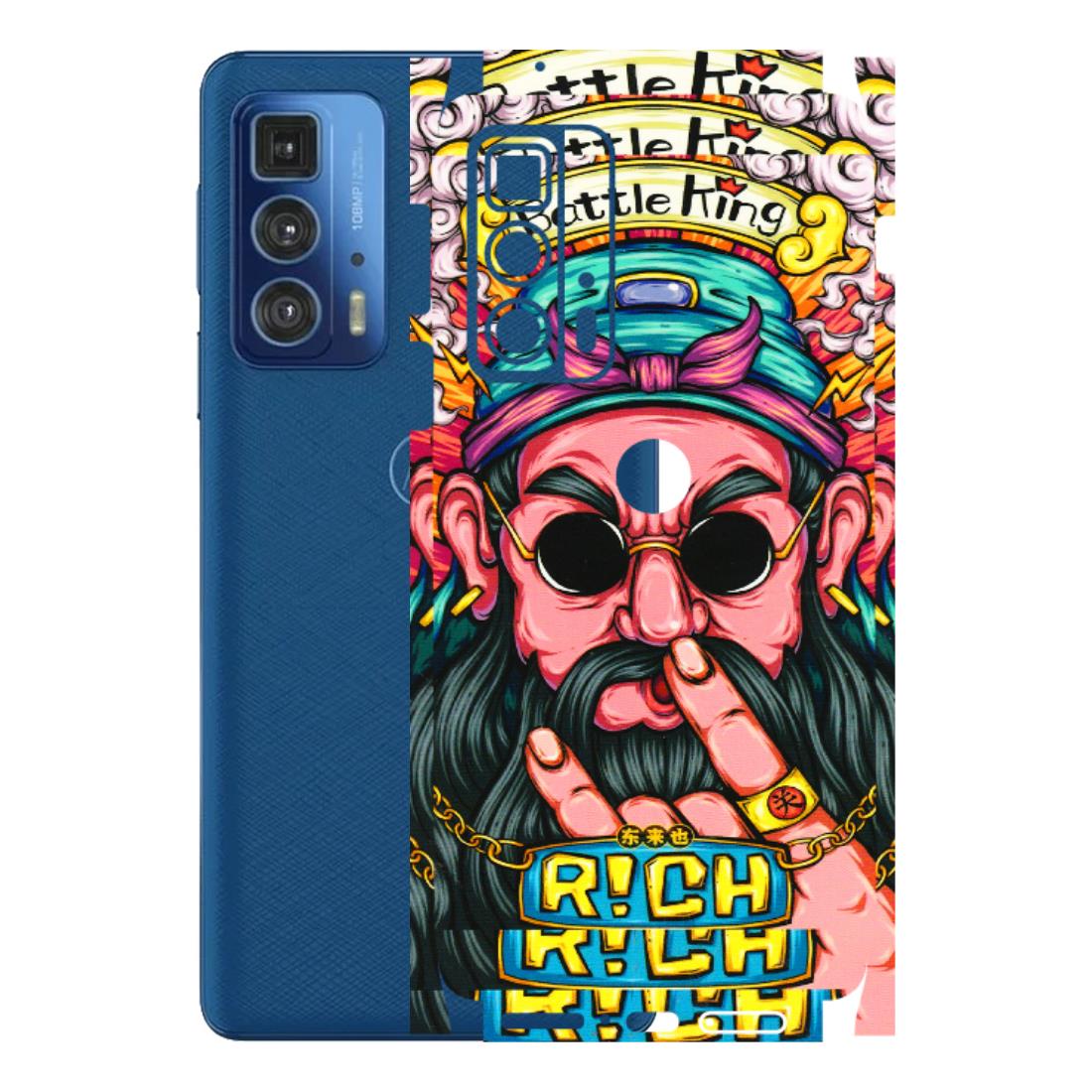 Motorola Phone Skins (All Models) - Battle King Dude Face - 3D Embossed Finish (L-178) Motorola Moto Edge 20 Pro