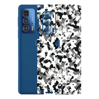 Motorola Phone Skins (All Models) - White Black Camouflage - 3D Embossed Finish (L-18) Motorola Moto Edge 20 Pro