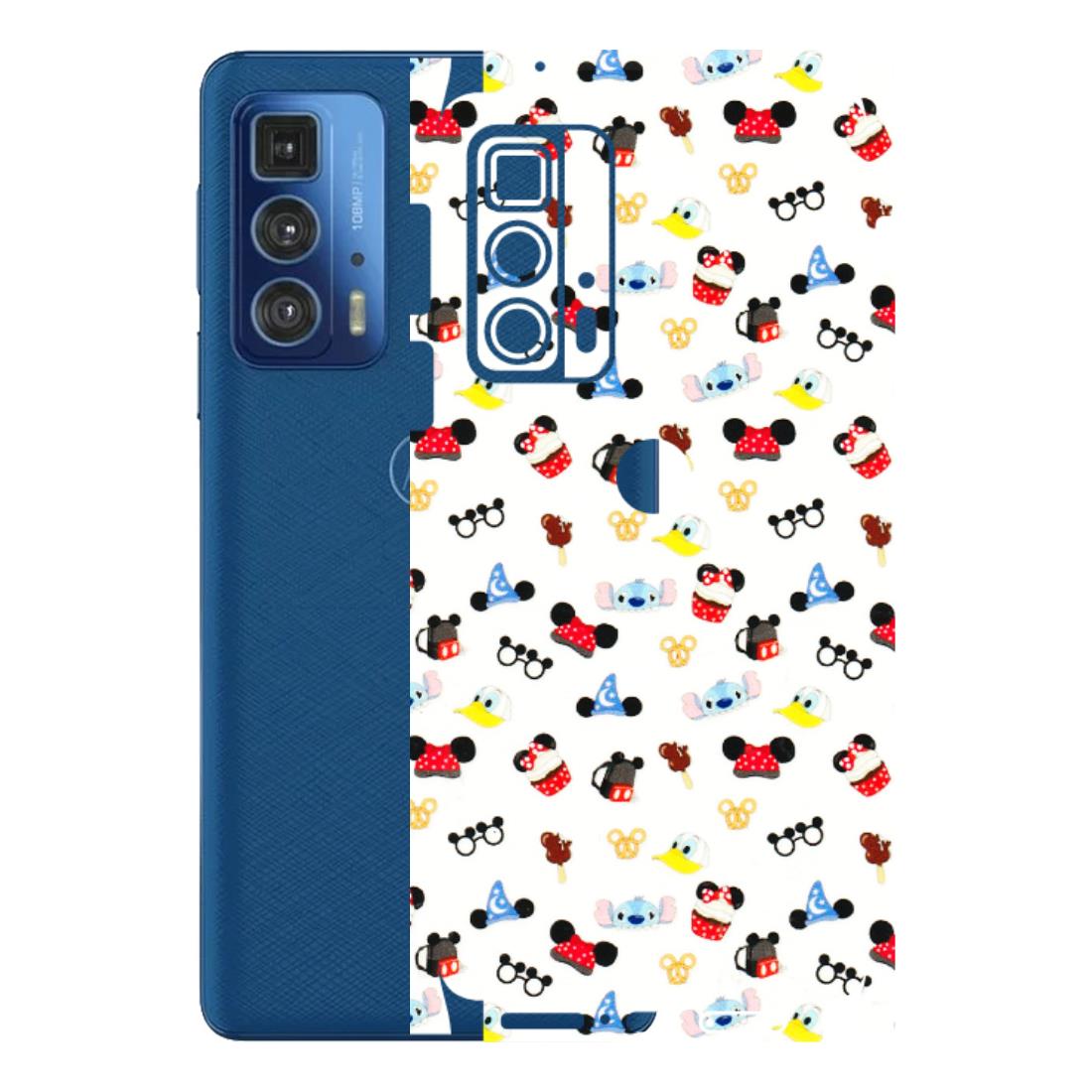 Motorola Phone Skins (All Models) - Minnie Mouse & Donald Doodles s - 3D Embossed Finish (L-194) Motorola Moto Edge 20 Pro