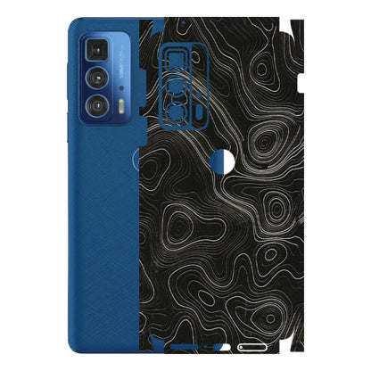 Motorola Phone Skins (All Models) - Black Swirl - 3D Embossed Finish (L-196) Motorola Moto Edge 20 Pro