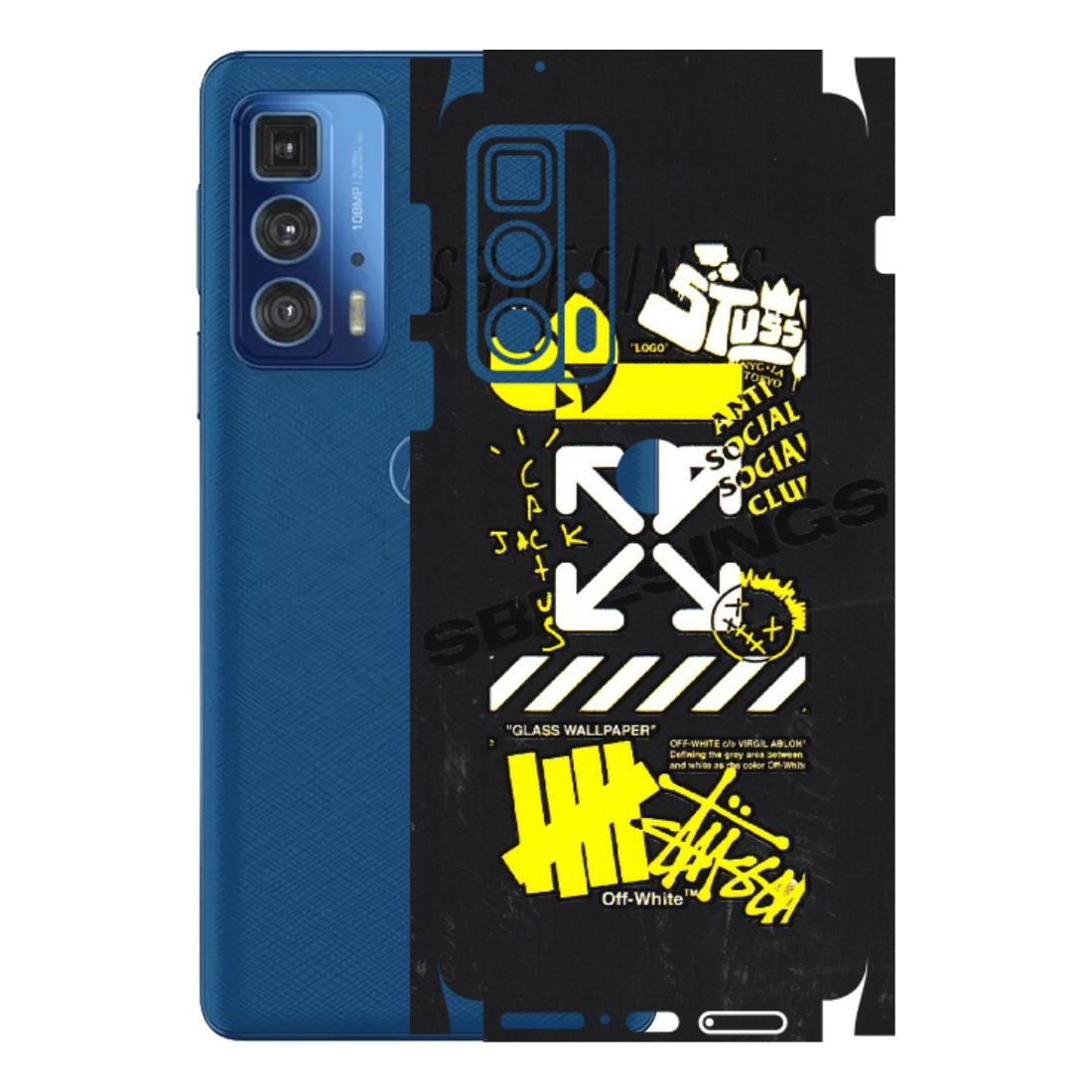 Motorola Phone Skins (All Models) - Anti Social Graffiti - 3D Embossed Finish (L-198) Motorola Moto Edge 20 Pro