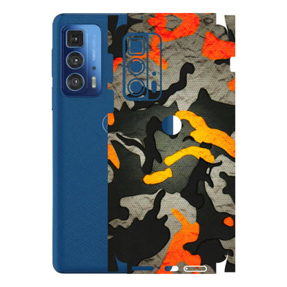 Motorola Phone Skins (All Models) - Orange Camouflage - 3D Embossed Finish (L-204) Motorola Moto Edge 20 Pro