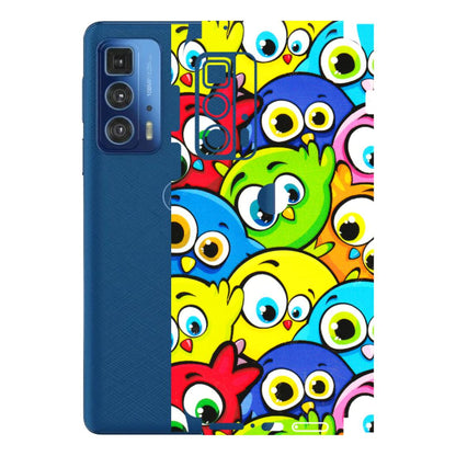 Motorola Phone Skins (All Models) - Cute Fluffy Birds - 3D Embossed Finish (L-213) Motorola Moto Edge 20 Pro