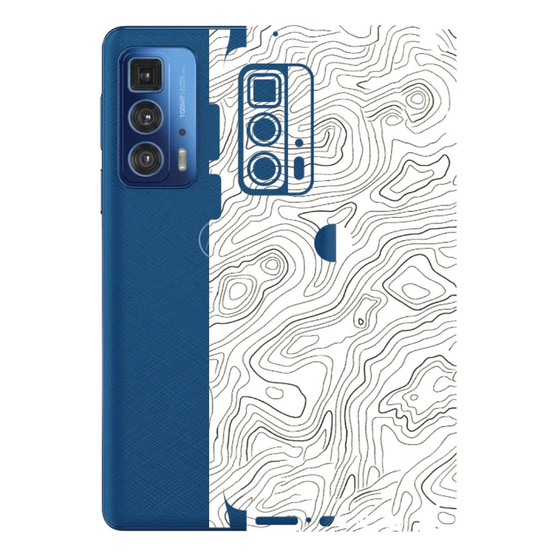 Motorola Phone Skins (All Models) - White Black Swirls - 3D Embossed Finish (L-219) Motorola Moto Edge 20 Pro