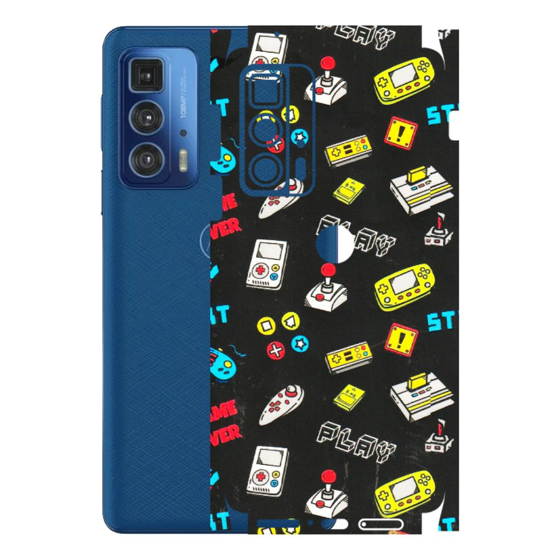 Motorola Phone Skins (All Models) - Gaming Doodles - 3D Embossed Finish (L-224) Motorola Moto Edge 20 Pro