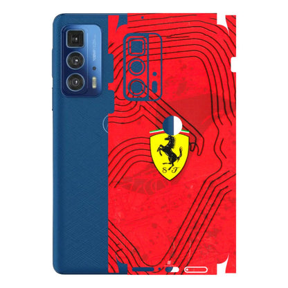 Motorola Phone Skins (All Models) - Red Ferrari Logo Stylish - 3D Embossed Finish (L-238) Motorola Moto Edge 20 Pro