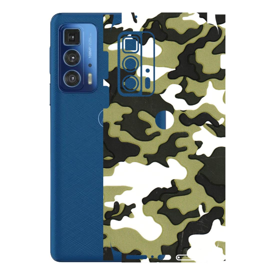 Motorola Phone Skins (All Models) - Camouflages White And Green - 3D Embossed Finish (L-243) Motorola Moto Edge 20 Pro