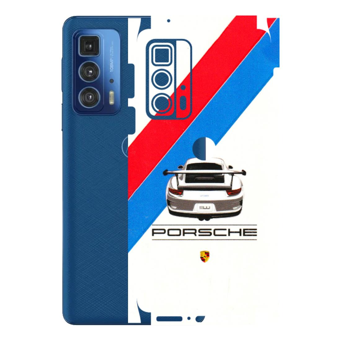 Motorola Phone Skins (All Models) - Porche Car Sober Logo - 3D Embossed Finish (L-248) Motorola Moto Edge 20 Pro