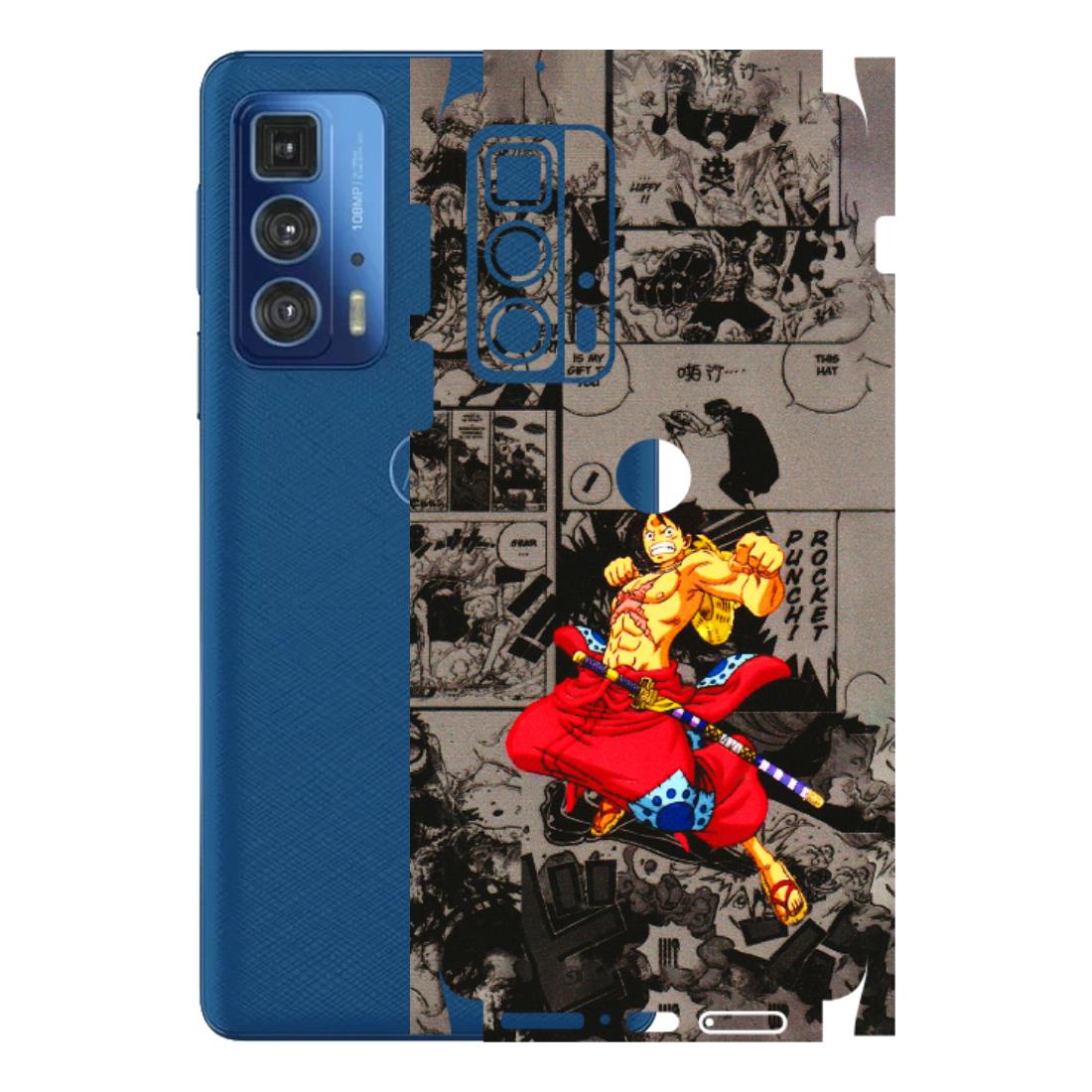 Motorola Phone Skins (All Models) - One Piece Rocket Punch Manga - 3D Embossed Finish (L-25) Motorola Moto Edge 20 Pro