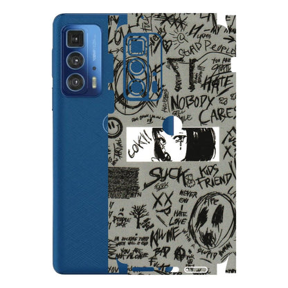 Motorola Phone Skins (All Models) - Never Have Love Anime - 3D Embossed Finish (L-260) Motorola Moto Edge 20 Pro