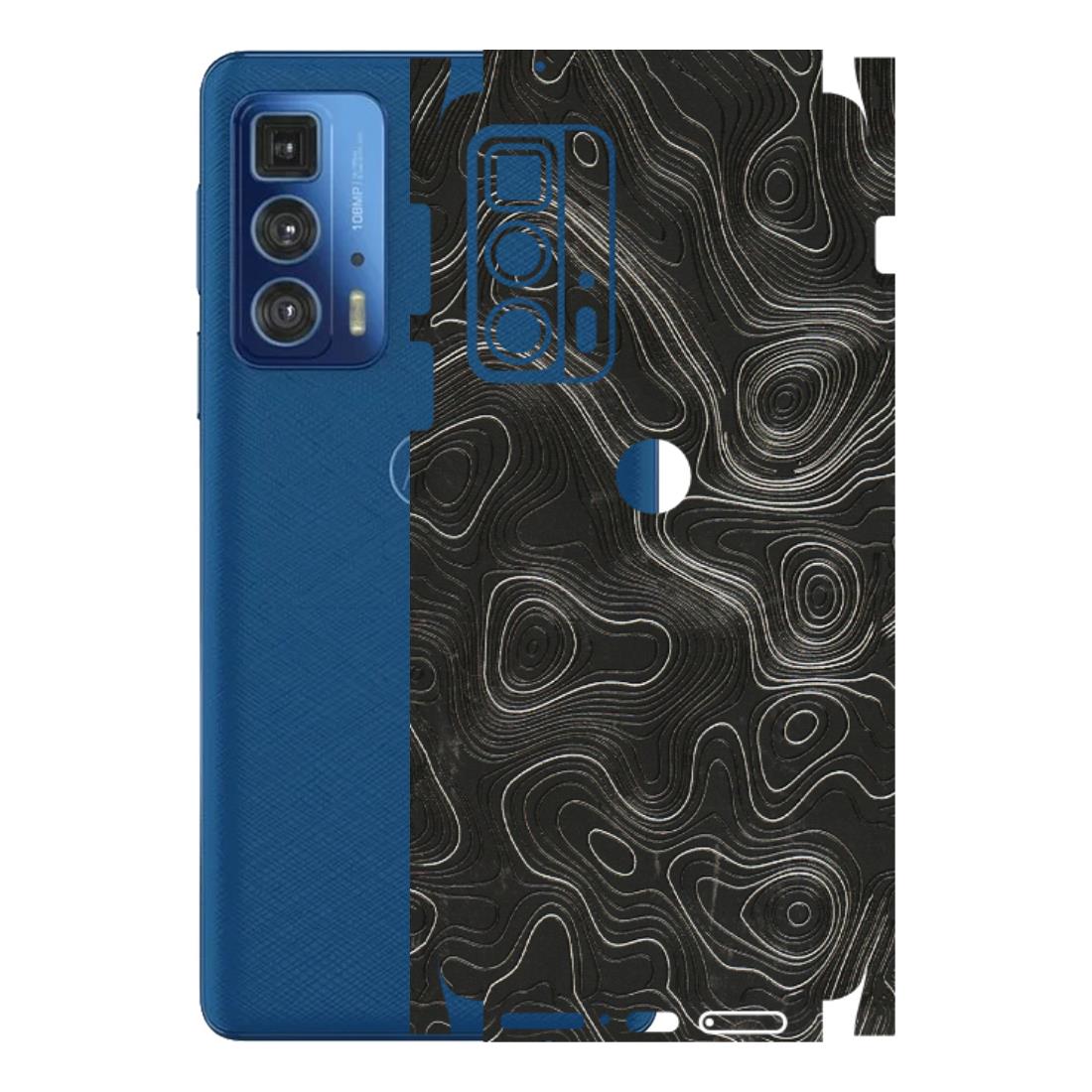 Motorola Phone Skins (All Models) - Abstract White Line Map - 3D Embossed Finish (L-269) Motorola Moto Edge 20 Pro