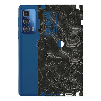 Motorola Phone Skins (All Models) - Abstract White Line Map - 3D Embossed Finish (L-269) Motorola Moto Edge 20 Pro