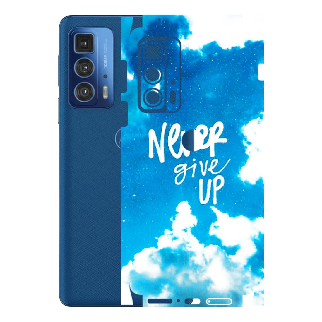 Motorola Phone Skins (All Models) - Never Give Up - 3D Embossed Finish (L-279) Motorola Moto Edge 20 Pro