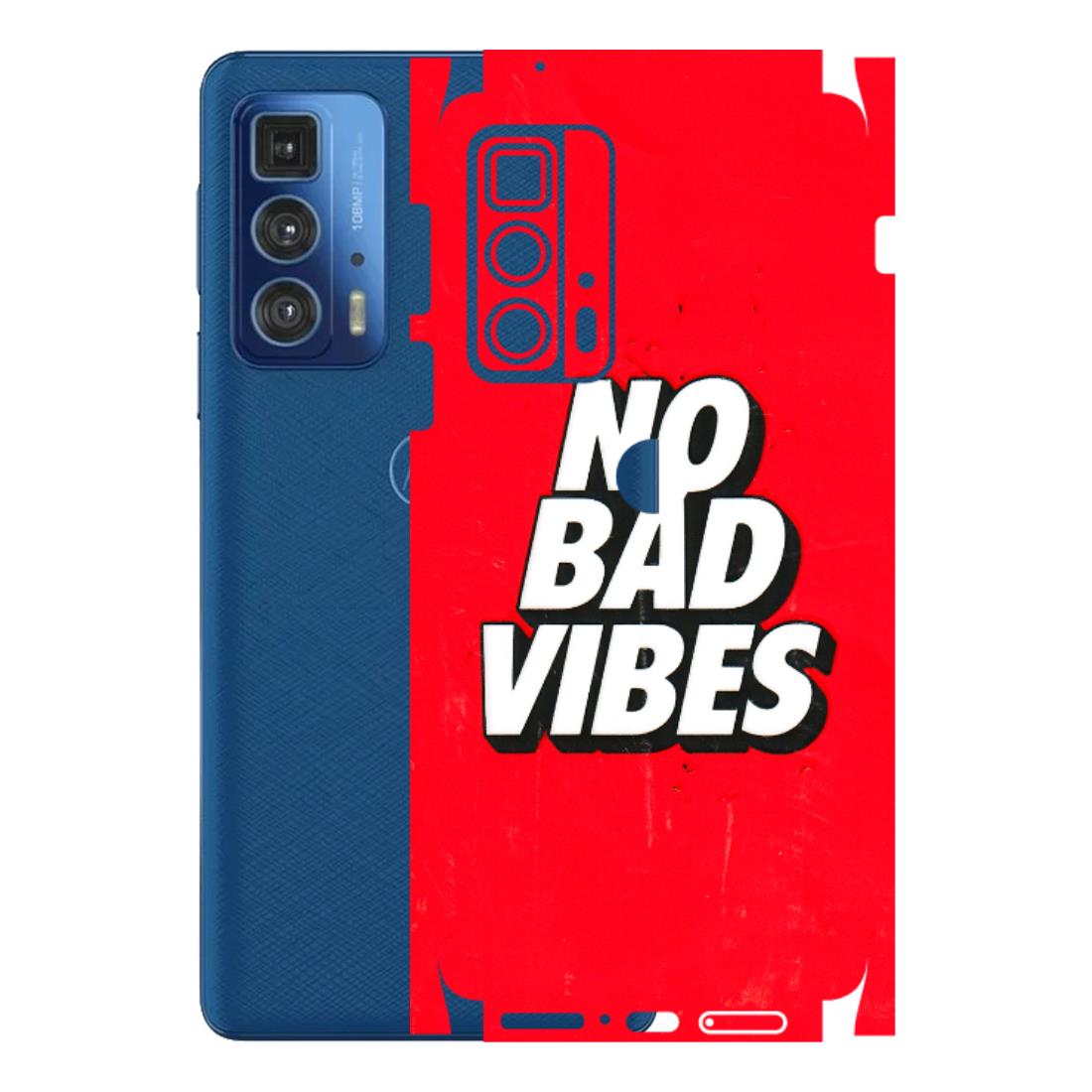 Motorola Phone Skins (All Models) - No Bad Vibes - 3D Embossed Finish (L-280) Motorola Moto Edge 20 Pro