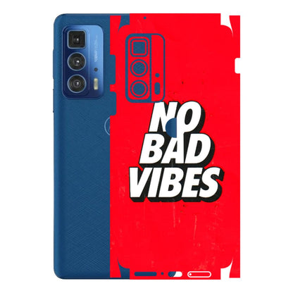 Motorola Phone Skins (All Models) - No Bad Vibes - 3D Embossed Finish (L-280) Motorola Moto Edge 20 Pro