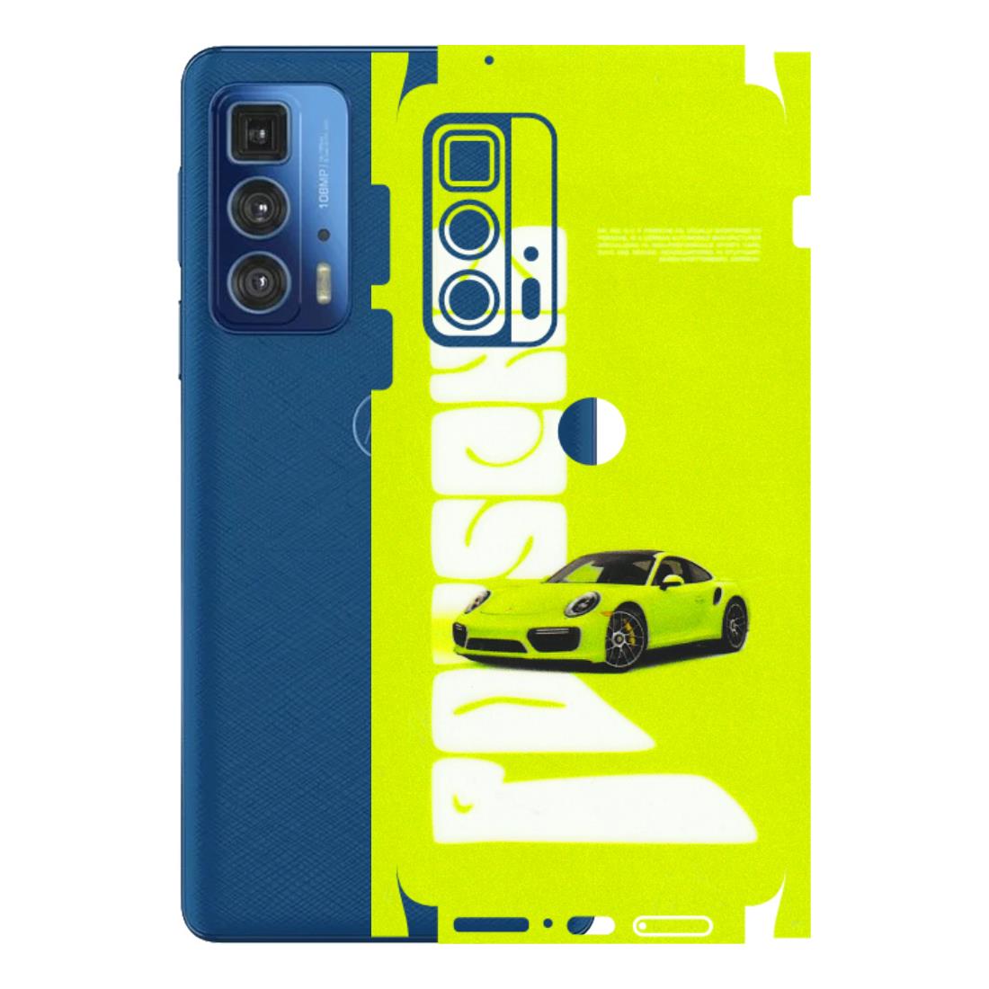 Motorola Phone Skins (All Models) - Lime Green Porche - 3D Embossed Finish (L-30) Motorola Moto Edge 20 Pro