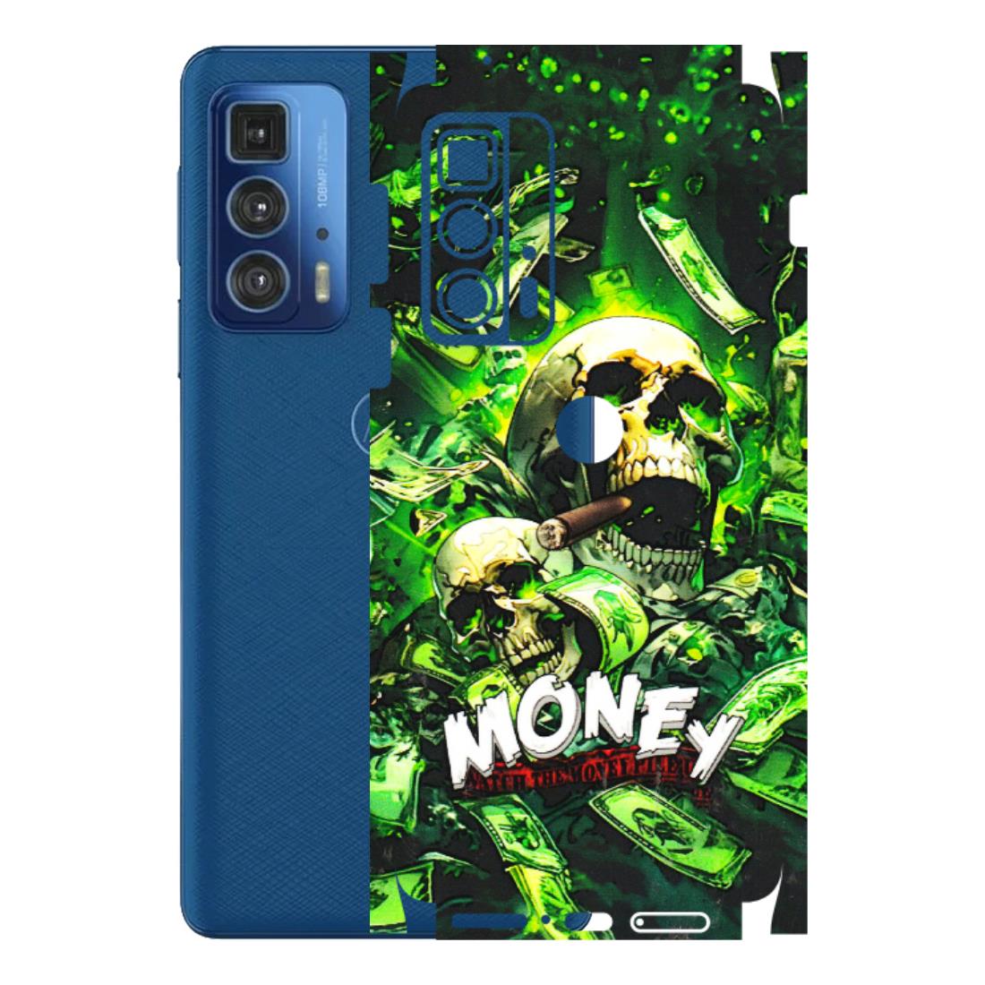 Motorola Phone Skins (All Models) - Skull Money - 3D Embossed Finish (L-303) Motorola Moto Edge 20 Pro