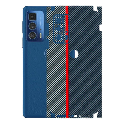 Motorola Phone Skins (All Models) - Blue Sober Lines - 3D Embossed Finish (L-305) Motorola Moto Edge 20 Pro