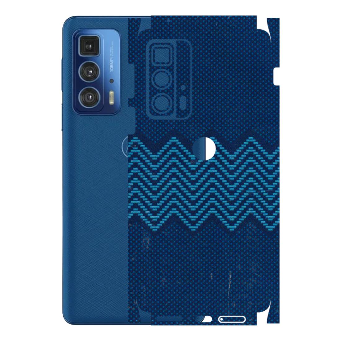 Motorola Phone Skins (All Models) - Blue Sober Waves - 3D Embossed Finish (L-306) Motorola Moto Edge 20 Pro