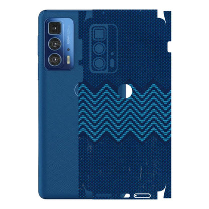 Motorola Phone Skins (All Models) - Blue Sober Waves - 3D Embossed Finish (L-306) Motorola Moto Edge 20 Pro