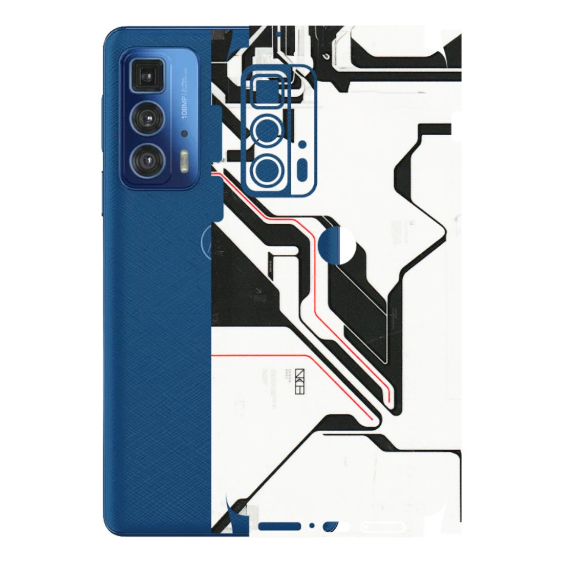 Motorola Phone Skins (All Models) - White Techy Logo - 3D Embossed Finish (L-312) Motorola Moto Edge 20 Pro