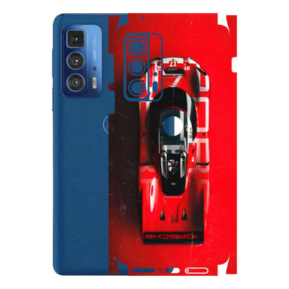 Motorola Phone Skins (All Models) - Red Porsche Car Logo - 3D Embossed Finish (L-315) Motorola Moto Edge 20 Pro