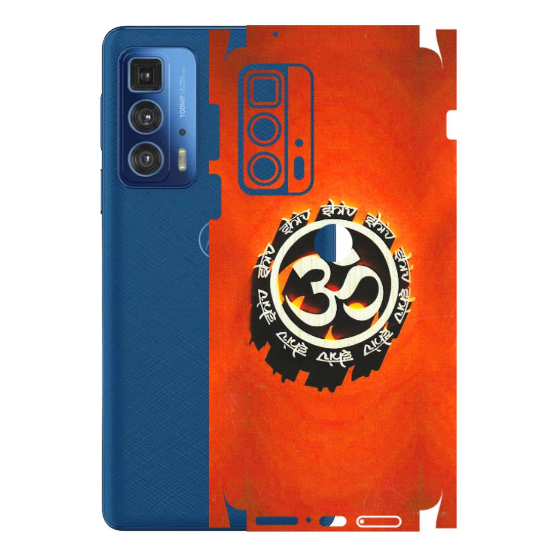 Motorola Phone Skins (All Models) - Aum Shiv Orange - 3D Embossed Finish (L-32) Motorola Moto Edge 20 Pro
