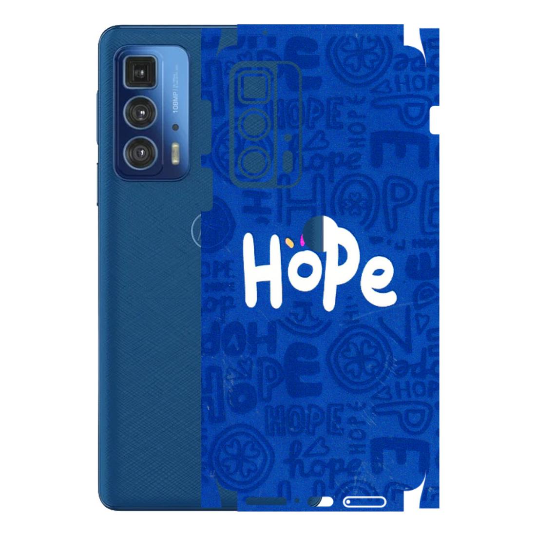 Motorola Phone Skins (All Models) - Hope Doodles Blue - 3D Embossed Finish (L-43) Motorola Moto Edge 20 Pro