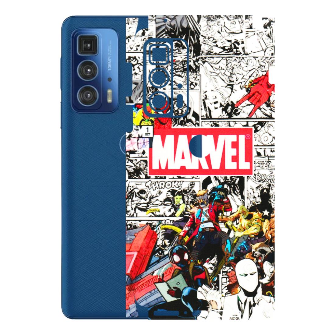 Motorola Phone Skins (All Models) - Marvel Colorful Comic - 3D Embossed Finish (L-64) Motorola Moto Edge 20 Pro