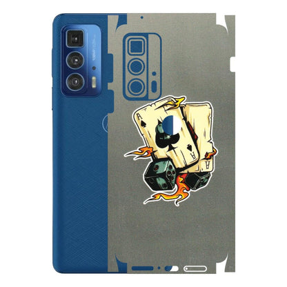 Motorola Phone Skins (All Models) - Grey Cards Of Ace - 3D Embossed Finish (L-77) Motorola Moto Edge 20 Pro