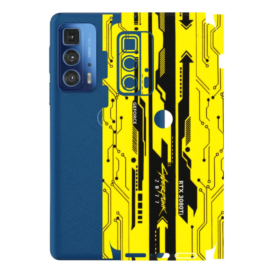 Motorola Phone Skins (All Models) - Yellow Cyberpunk - 3D Embossed Finish (L-93) Motorola Moto Edge 20 Pro