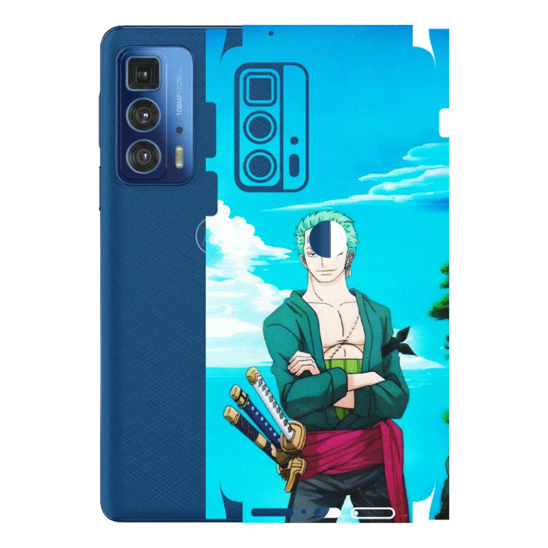 Motorola Phone Skins (All Models) - Cool Swordman Zoro Anime - Matte Finish (M-143) Motorola Moto Edge 20 Pro