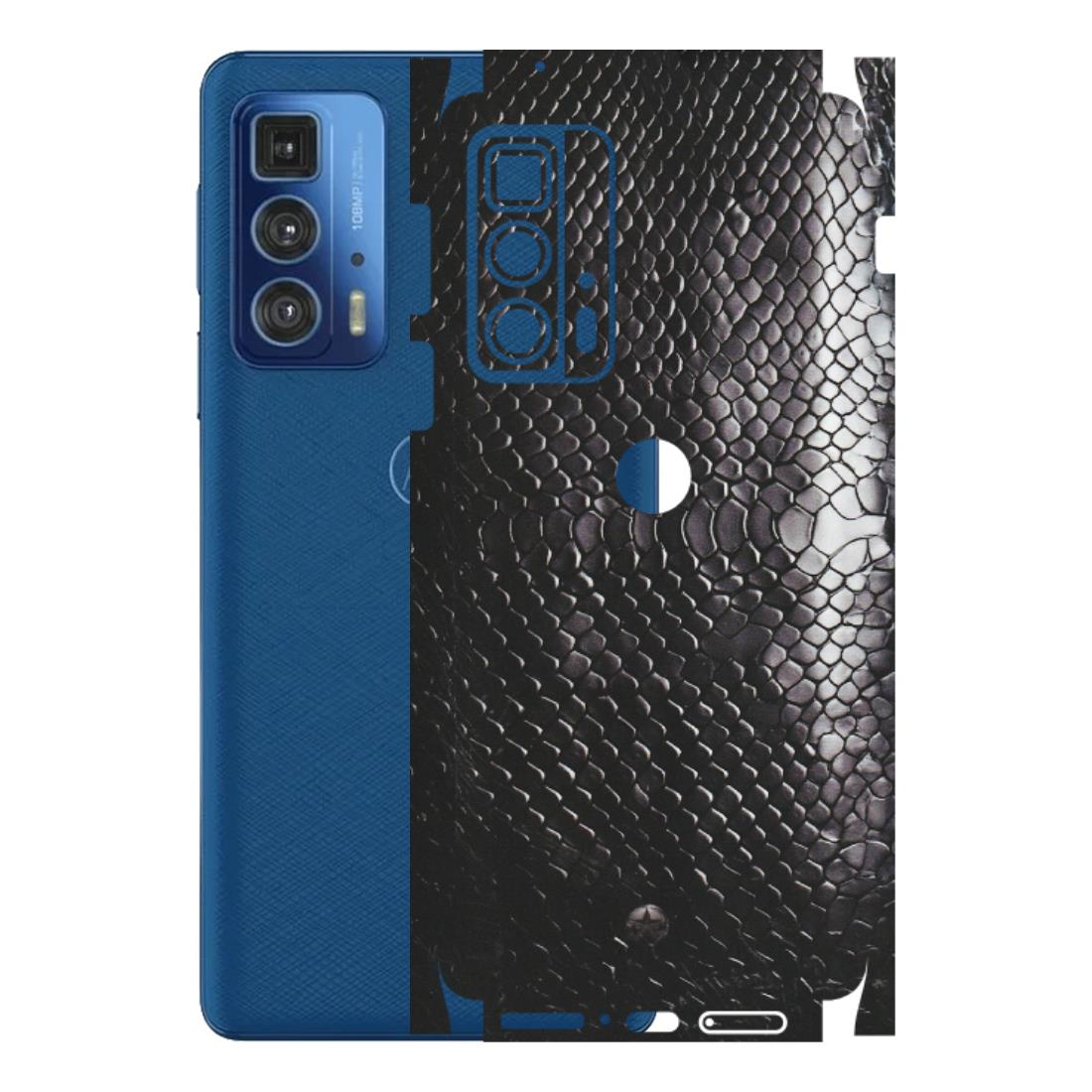 Motorola Phone Skins (All Models) - Black Snack Leather - Matte Finish (M-147) Motorola Moto Edge 20 Pro