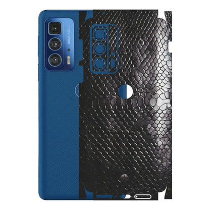 Motorola Phone Skins (All Models) - Black Snack Leather - Matte Finish (M-147) Motorola Moto Edge 20 Pro