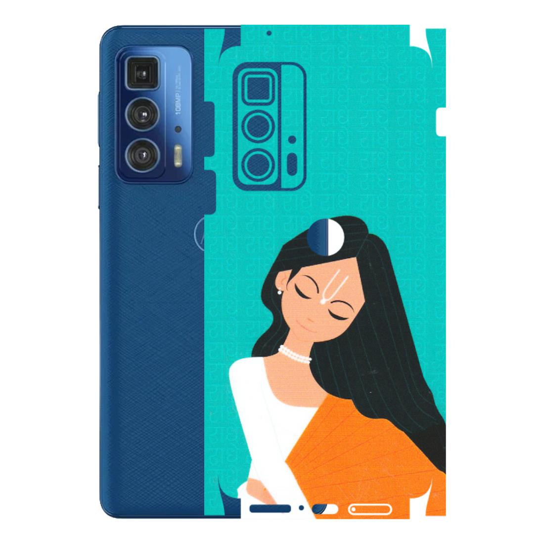 Motorola Phone Skins (All Models) - Radhe Radhe With Hindu Symbol - Matte Finish (M-164) Motorola Moto Edge 20 Pro