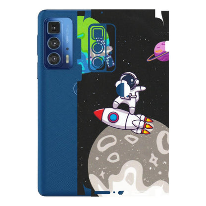 Motorola Phone Skins (All Models) - Astronaut Vibing Toon Running - Matte Finish (M-39) Motorola Moto Edge 20 Pro
