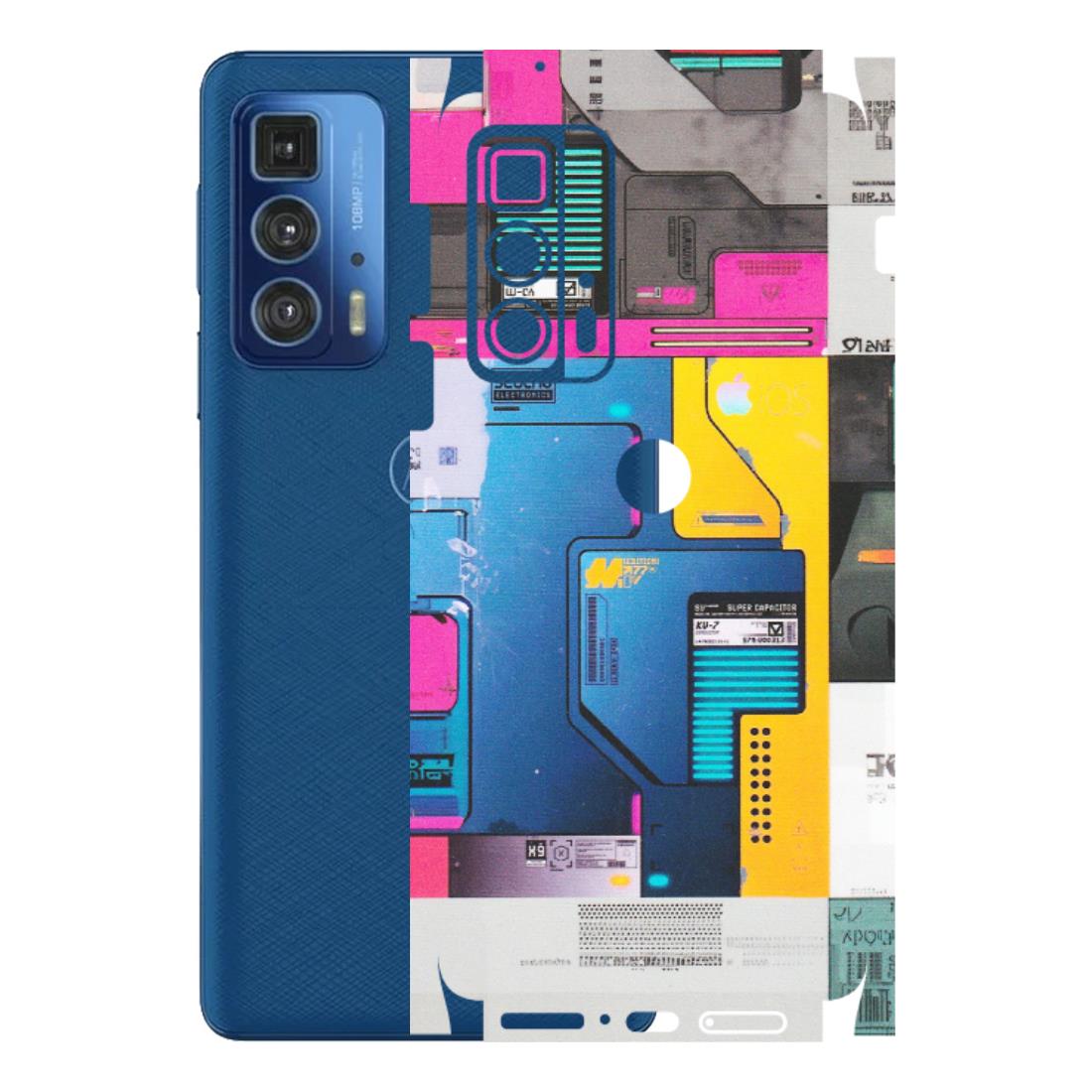 Motorola Phone Skins (All Models) - Colourfull Motherboard Internals - Matte Finish (M-55) Motorola Moto Edge 20 Pro
